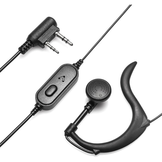 Baofeng ��������� ��� ���������� 2 pin, Push To talk, 1.1m, ����� - (BFG-EARPHONE)