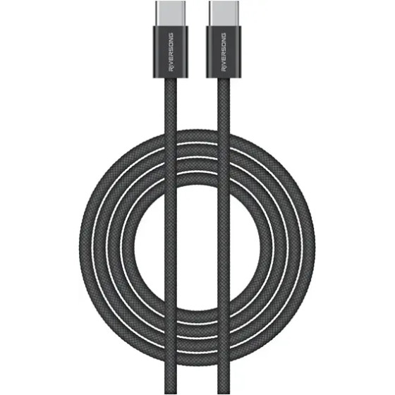 Riversong Cable Type-C To Type-C 60W Lotus 10 2m Black - (CT53ABL)