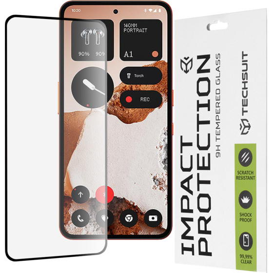 Techsuit - 111D Full Cover / Full Glue Glass - Nothing Cmf Phone 2 Pro - Black