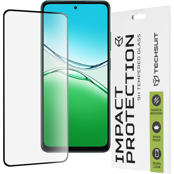 Techsuit - 111D Full Cover / Full Glue Glass - Oppo A5 4G - Black