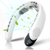 Techsuit - Neck Fan (S8) - Portable, With Digital Display, 3 Wind Speeds, 4000mAh, 7300RPm - White
