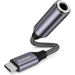 Techsuit - Premium Cable Adapter Musicdox (AC8) - Type-C To Jack, Hi-Fi Sound, Dac Chip, 3A, 0.1m - Gray