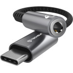 Techsuit - Premium Cable Adapter Sonicpix (AC14) - Type-C To 3.5mm Jack, 3A, Dac Chip, Aluminum, Digital Decoder, 0.1m - Gray