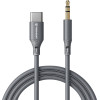 Techsuit - Premium Cable Adapter Soundflex (AC4) - Type-C To 3.5mm Jack, Hi-Fi Quality, Dac Chip, Silica Gel, 1m - Gray