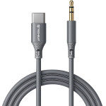 Techsuit - Premium Cable Adapter Soundflex (AC4) - Type-C To 3.5mm Jack, Hi-Fi Quality, Dac Chip, Silica Gel, 1m - Gray