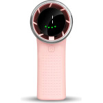 Techsuit - Premium Mini Hand Fan (A8) - With Led Digital Display, USB-C Rechargeable, 5 Wind Speeds, 3600mAh - Pink