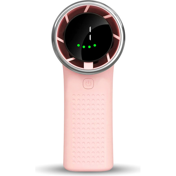 Techsuit - Premium Mini Hand Fan (A8) - With Led Digital Display, USB-C Rechargeable, 5 Wind Speeds, 3600mAh - Pink