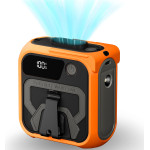Techsuit - Premium Portable Mini Fan (Z13) - With Power Bank, Rechargeable, 5 Wind Speeds, Belt Buckle, 10000mAh - Orange