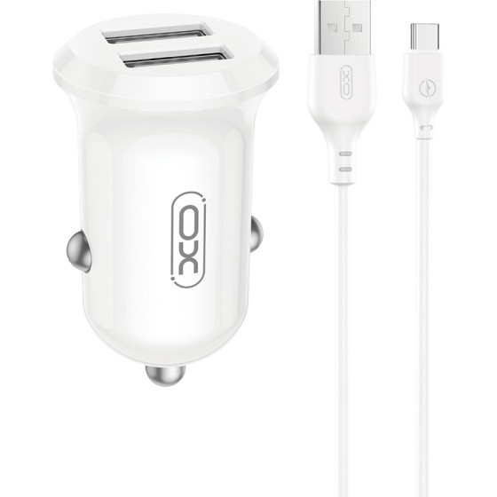 XO Car Charger CC67 12W 2x Usb Black + Usb - USB-C cable