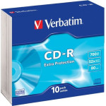 Verbatim CD-R 700MB 52X 10 Pack Slim Case Sextra Protection Surface 43415