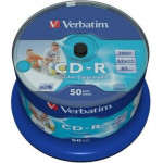 Verbatim CD-R Azo 700MB 52X 50 Pack Spindle Wide Inkjet Printable Surface 43438