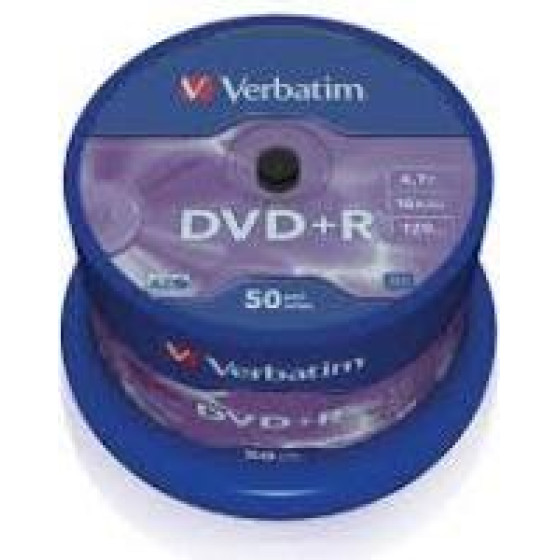 Verbatim DVD+R Azo 4.7GB 16X Wide Printable Surface NO-Id Pack 50 Units 43512