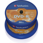 Verbatim DVD-R 4.7GB 16X 50 Pack Spindle Matt Silver Surface 43548