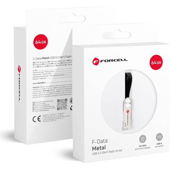 FORCELL F-Data Pendrive Metal 64GB USB3.2 Gen 1 (Usb A) silver