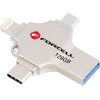 FORCELL F-Data Pendrive Metal Quad 128GB USB3.2 Gen 1 (Usb A / Type C / Lightning / Micro USB) silver