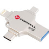 FORCELL F-Data Pendrive Metal Quad 32GB USB3.2 Gen 1 (Usb A / Type C / Lightning / Micro USB) silver
