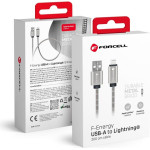 FORCELL F-Energy Metal C236 Cable Usb A To Lightning 2,4A 12W 2 m silver