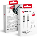 FORCELL F-Energy Metal C237 Cable Type C To Type C Pd QC4.0 3A 60W 2 m silver
