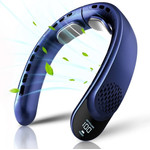 Techsuit - Neck Fan (S8) - Portable, With Digital Display, 3 Wind Speeds, 4000mAh, 7300RPm - Blue