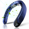 Techsuit - Neck Fan (S8) - Portable, With Digital Display, 3 Wind Speeds, 4000mAh, 7300RPm - Blue