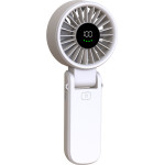 Techsuit - Premium Mini Hand Fan (A10) - With Led Digital Display, USB-C Rechargeable, 100 Wind Speeds, 5400RPm - White