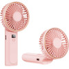 Techsuit - Premium Mini Hand Fan (M12) - With Led Digital Display, USB-C Rechargeable, 6 Wind Speeds, 5000mAh - Pink - (M12;PINK)
