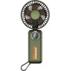 Techsuit - Premium Mini Hand Fan (Z8) - With Led Digital Display, USB-C Rechargeable, 3 Wind Speeds, 2A, 3600mAh - Green