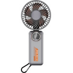 Techsuit - Premium Mini Hand Fan (Z8) - With Led Digital Display, USB-C Rechargeable, 3 Wind Speeds, 2A, 3600mAh - White