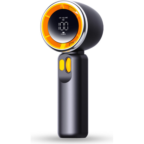 Techsuit - Premium Portable Mini Fan (Z11) - With Led Digital Display, USB-C Rechargeable, 100 Wind Speeds - Black