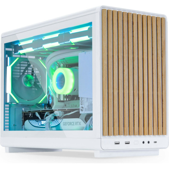 Lian Li Dan Case A3 Wood - Glass Side Panel - M-Atx All Mesh Steel-Fabric Pc Case From Daniel Hansen - (G99.A3X-WDG.00)