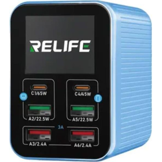 RELIFE ������������� ������ Q4 �� 6 ����� Usb A & Usb C PD/ Qc 72W - (6941590213309)