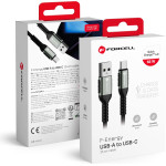 FORCELL F-Energy C256 Cable Usb A To Type C QC4.0 3A 66W Cafule 0,25 m black