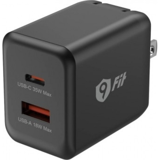9FIt Wall Charger Gan Pd 35W 1xUSB-A, 1xType C Black Foldable ����� Us - (9FAC001B)