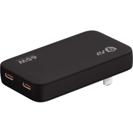 9FIt Wall Charger Slim Gan Pd 65W-2C Us Foldable, Black (No Additional plugs) - (9A652C07B)