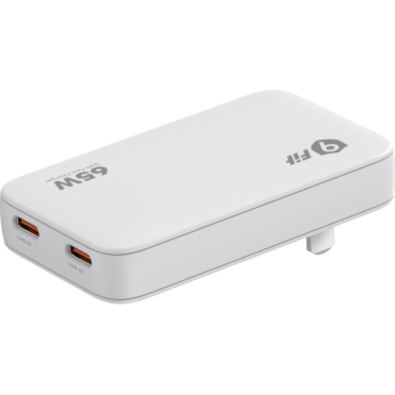 9FIt Wall Charger Slim Gan Pd 65W-2C Us Foldable, White (No Additional plugs) - (9A652C07W)