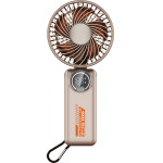 Techsuit - Premium Mini Hand Fan (Z8) - With Led Digital Display, USB-C Rechargeable, 3 Wind Speeds, 2A, 3600mAh - Beige