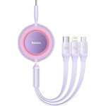 Baseus Cable 3in1 Type C To Micro Usb / Lightning / Type C Pd QC4.0 3,5A 100W CAMJ010205 1,1 m purple