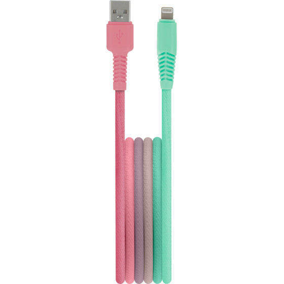 Setty Cable Usb - Lightning 1,5 m 2,4A KGA-L-1.52420 turquoise-Pink gradient