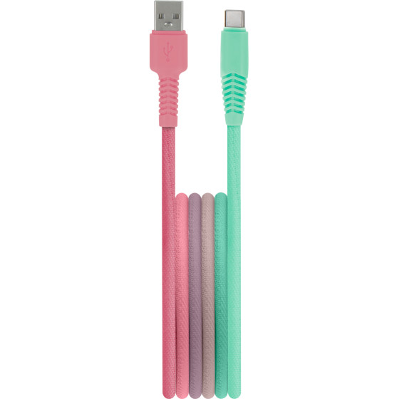 Setty Cable Usb - USB-C 1,5 m 3A KGA-C-1.5320 turquoise-Pink gradient