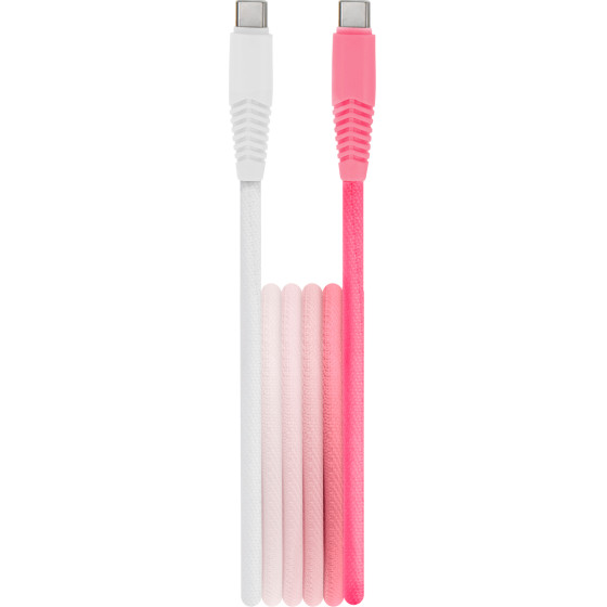 Setty Cable USB-C - USB-C 1,5 m 3A KGC-C-1.5320 white-Pink gradient