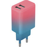 Setty Charger 2x Usb 18W LSIG-AA-20 pink-Turquoise gradient