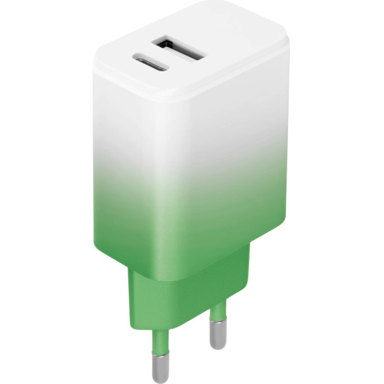 Setty Charger Usb + USB-C 20W LSIG-AC-20 mint-White gradient