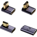 4sMarts Hdmi Adapter Set 8K 4 Pcs - upward, downward, side, Cable Coupling connector, Grey - (541489)