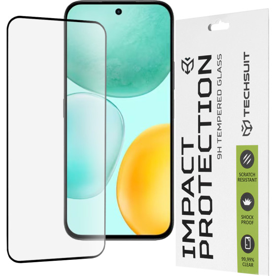 Techsuit - 111D Full Cover / Full Glue Glass - Honor X6c - Black