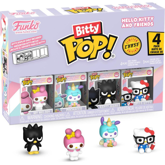 Funko Bitty Pop! 4-Pack: Hello Kitty And Friends - My Melody, Pochacco, Badtz-Maru, Hello Kitty Vinyl Figures