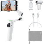 Insta360 Flow 2 Ai Tracker Bundle White - A.I. Powered Gimbal Stabilzer For Smartphone - (CINSABQA/Flow2Lite10)