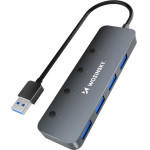Wozinsky USB-A Hub 4 x USB-A 3.0 With Individual switches, aluminum, With 30 Cm Cable - Gray 5907769366451 - (WHS080YSS)