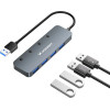 Wozinsky USB-A Hub 4 x USB-A 3.0 With Individual switches, aluminum, With 30 Cm Cable - Gray 5907769366451 - (WHS080YSS)