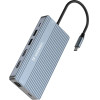 Wozinsky USB-C Hub 14 In 1 Multifunctional, Aluminum, For 3 Monitors, With 15 Cm Cable - Gray 5907769366444 - (WDS03Y5S)