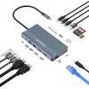 Wozinsky USB-C Hub 14 In 1 Multifunctional, Aluminum, For 3 Monitors, With 15 Cm Cable - Gray 5907769366444 - (WDS03Y5S)